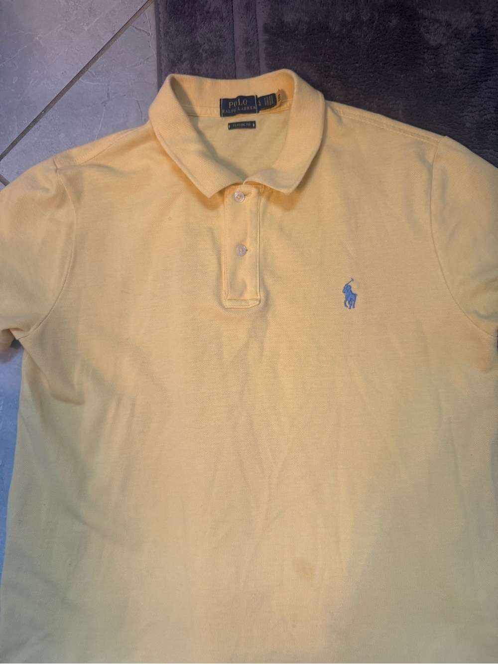 Ralph Lauren Yellow Polo Shirt with Blue Pony Logo
